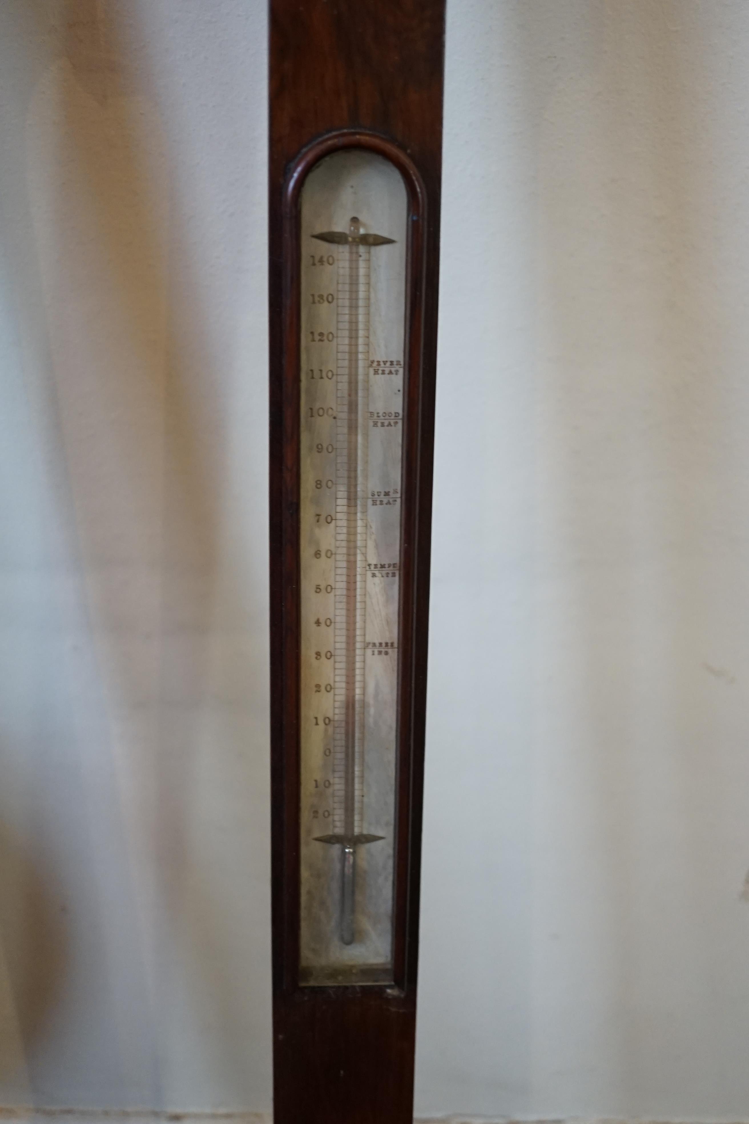 A George III mahogany stick barometer signed Garoe & Co. Edinburgh